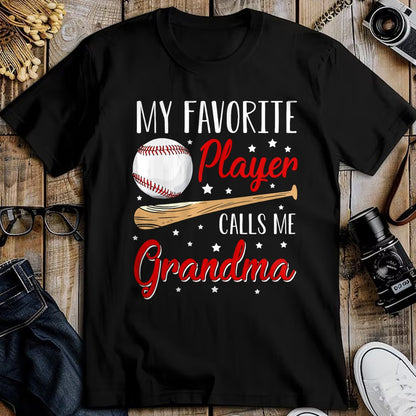 Best Grandma Shirt, Proud Grandma Unisex T-Shirt/Hoodie/Sweatshirt HLT00 - Baseball My Favorite Player Calls Me Grandma Heart T-Shirt