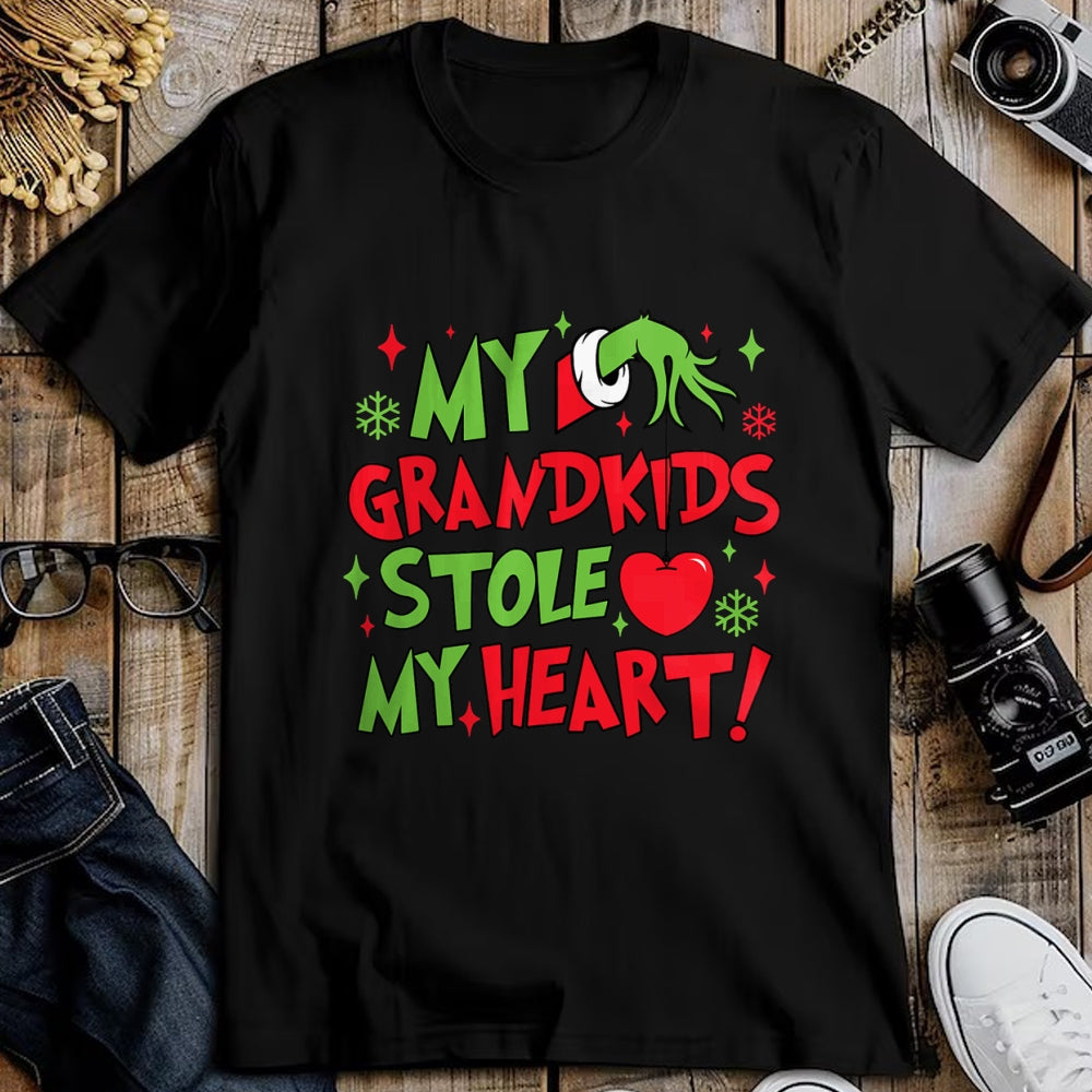 Best Grandma Shirt, Proud Grandma Unisex T-Shirt/Hoodie/Sweatshirt HLT00 - My Grandkids Stole My Heart Vintage Grandma Christmas Xmas T-Shirt
