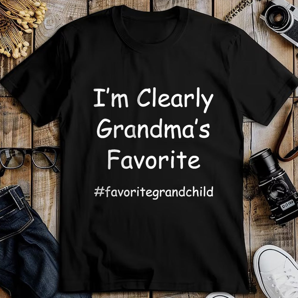 Best Grandma Shirt, Proud Grandma Unisex T-Shirt/Hoodie/Sweatshirt HLT00 - I'm Clearly Grandma's Favorite Funny Granddaughter Grandson T-Shirt (1)