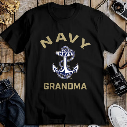 Best Grandma Shirt, Proud Grandma Unisex T-Shirt/Hoodie/Sweatshirt HLT00 - US Naval Academy Navy Midshipmen Arched Grandma T-Shirt