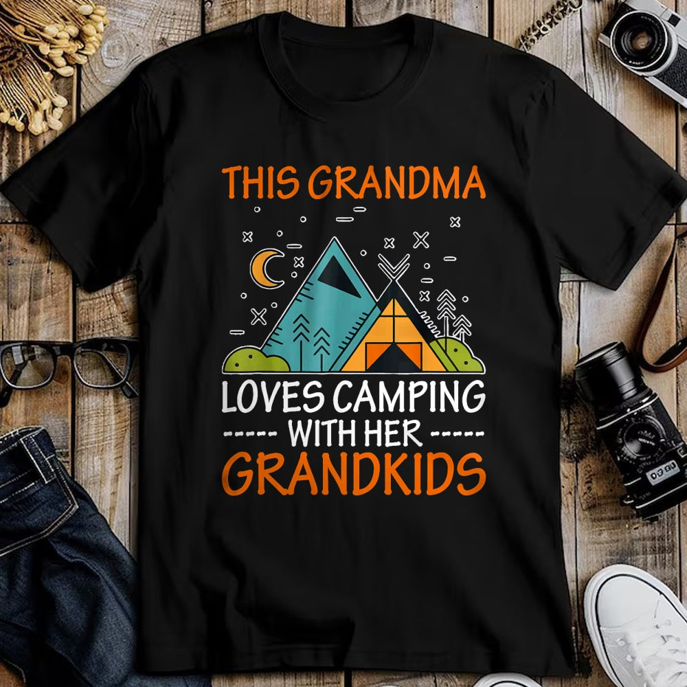 Best Grandma Shirt, Proud Grandma Unisex T-Shirt/Hoodie/Sweatshirt HLT00 - This Grandma Loves Camping with Her Grandkids T-Shirt T-Shirt