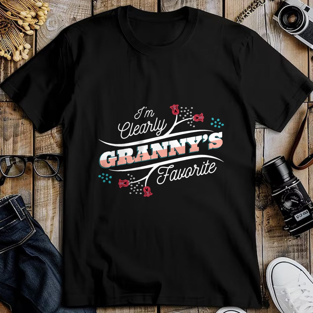 Best Grandma Shirt, Proud Grandma Unisex T-Shirt/Hoodie/Sweatshirt HLT00 - I'm Clearly Granny's Favorite Grandson Granddaughter Grandma T-Shirt
