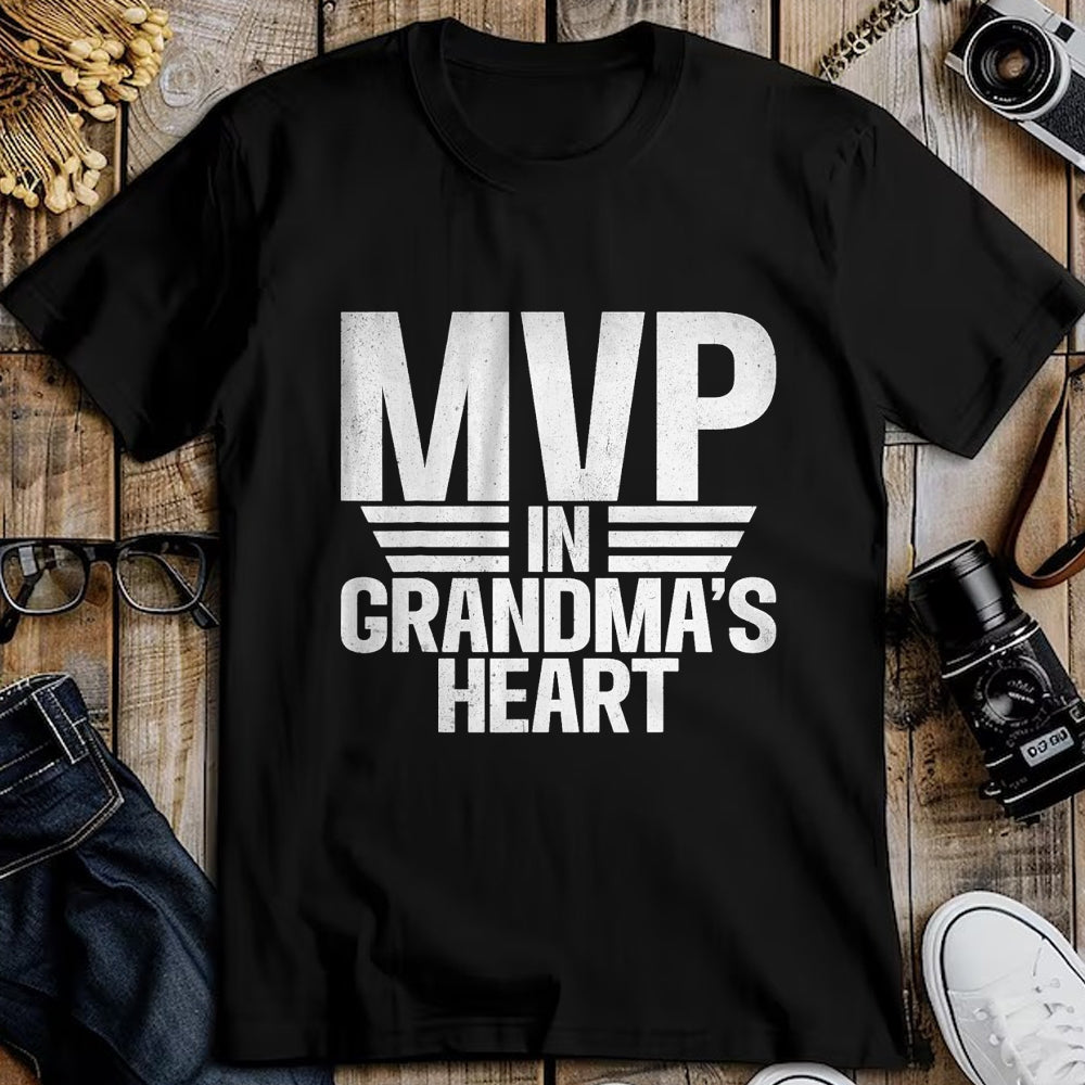 Best Grandma Shirt, Proud Grandma Unisex T-Shirt/Hoodie/Sweatshirt HLT00 - MVP in Grandmas Heart Grandson T-Shirt