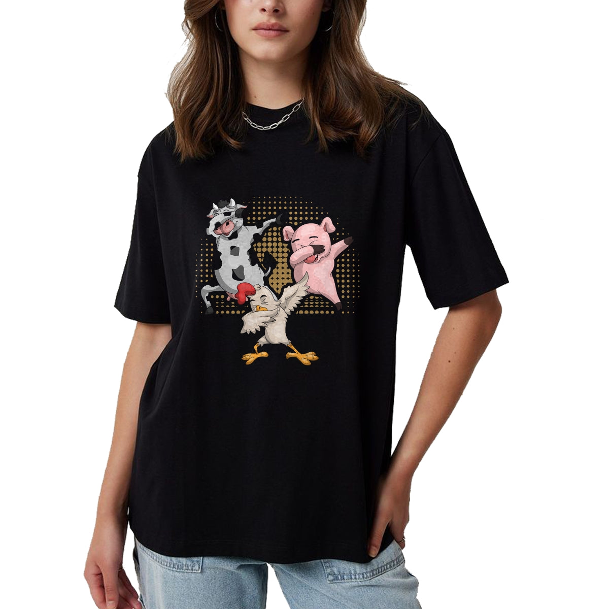 Best Farmer Life Shirt, Funny Farmer UnisexT-Shirt/Hoodie/Sweatshirt HLT00 - Dabbing Chicken Pig Cow Funny Farm Animal T-Shirt
