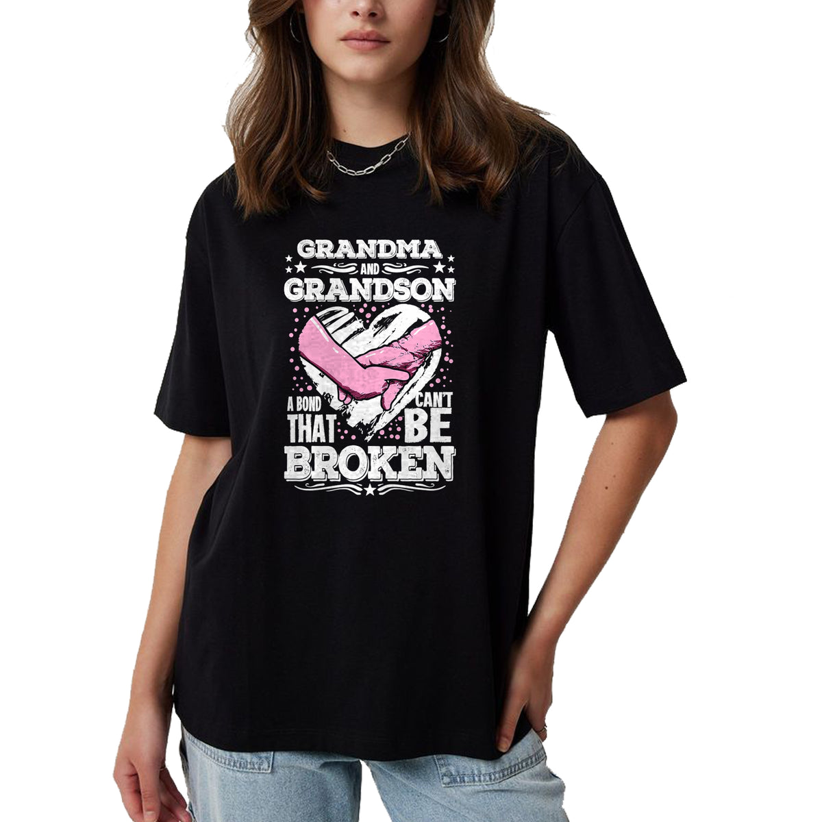 Best Grandma Shirt, Proud Grandma Unisex T-Shirt/Hoodie/Sweatshirt HLT00 - Nana Gift Grandma and Grandson a Bond That Can't be Broken T-Shirt