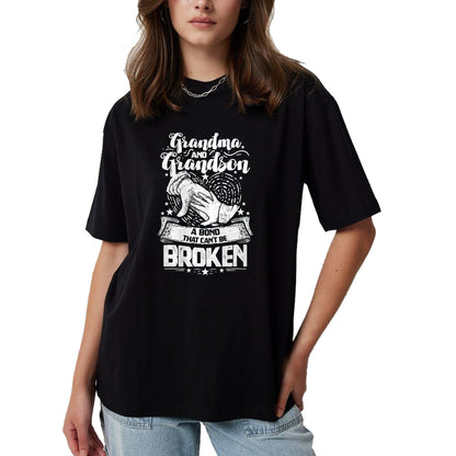 Best Grandma Shirt, Proud Grandma Unisex T-Shirt/Hoodie/Sweatshirt HLT00 - Grandma And Grandson A Bond That Can't Be Broken T-Shirt (1)