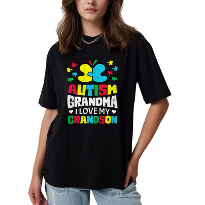 Best Grandma Shirt, Proud Grandma Unisex T-Shirt/Hoodie/Sweatshirt HLT00 - Autism Grandma I Love My Grandson Autistic Awareness T-Shirt