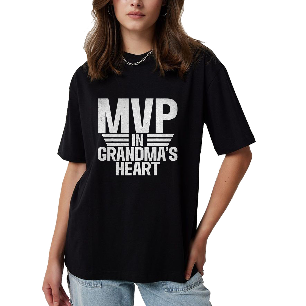 Best Grandma Shirt, Proud Grandma Unisex T-Shirt/Hoodie/Sweatshirt HLT00 - MVP in Grandmas Heart Grandson T-Shirt