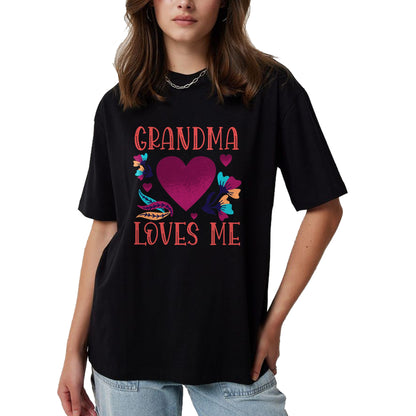 Best Grandma Shirt, Proud Grandma Unisex T-Shirt/Hoodie/Sweatshirt HLT00 - Grandma Loves Me Valentine's Day Gifts to Granddaughter Nana T-Shirt