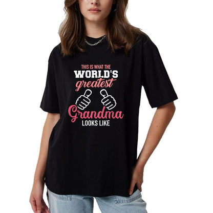 Best Grandma Shirt, Proud Grandma Unisex T-Shirt/Hoodie/Sweatshirt HLT00 - This is what world's greatest grandma looks like T-Shirt (2)