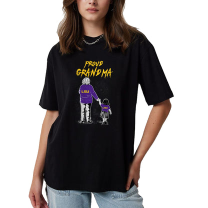 Best Grandma Shirt, Proud Grandma Unisex T-Shirt/Hoodie/Sweatshirt HLT00 - LSU Tigers Proud Grandma LSU Granddaughter T-Shirt