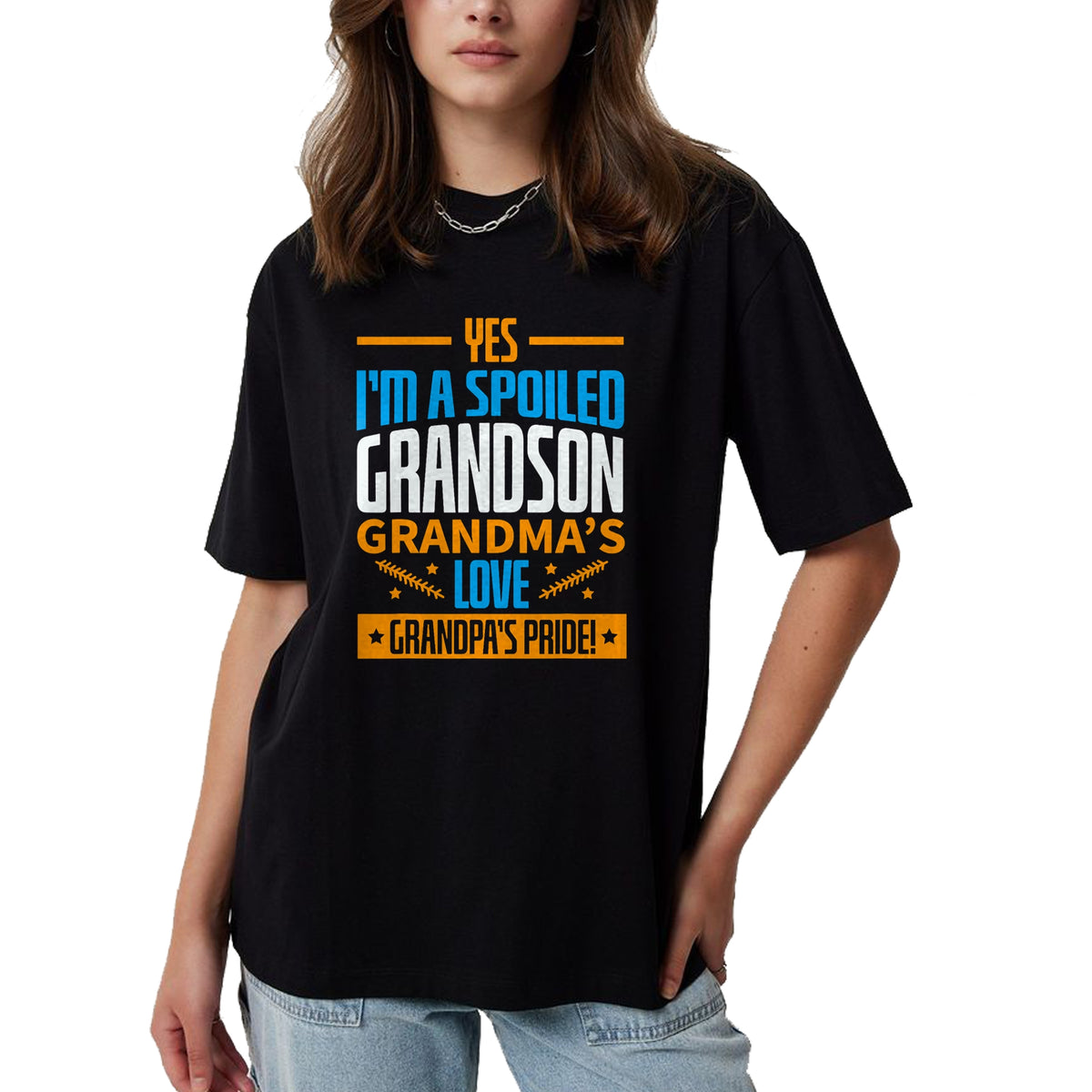 Best Grandma Shirt, Proud Grandma Unisex T-Shirt/Hoodie/Sweatshirt HLT00 - Grandma Spoiled Grandson Grandparents T-Shirt (1)Grandma Spoiled Grandson Grandparents T-Shirt (Copy)