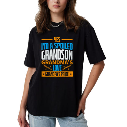 Best Grandma Shirt, Proud Grandma Unisex T-Shirt/Hoodie/Sweatshirt HLT00 - Grandma Spoiled Grandson Grandparents T-Shirt (1)Grandma Spoiled Grandson Grandparents T-Shirt (Copy)