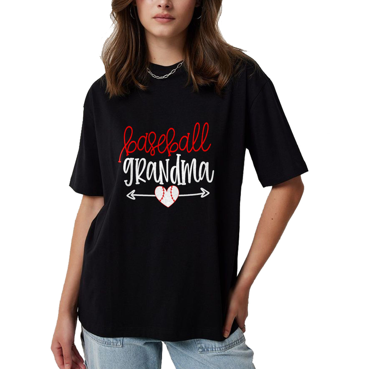 Best Grandma Shirt, Proud Grandma Unisex T-Shirt/Hoodie/Sweatshirt HLT00 - Baseball Grandma Shirt from Grandson Arrow Cute Heart Game T-Shirt