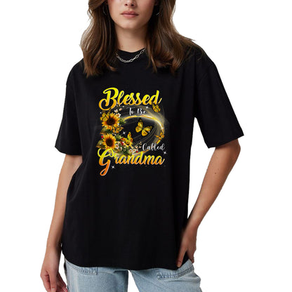 Best Grandma Shirt, Proud Grandma Unisex T-Shirt/Hoodie/Sweatshirt HLT00 - Blessed to be called Grandma Sunflower Lovers Grandma T-Shirt