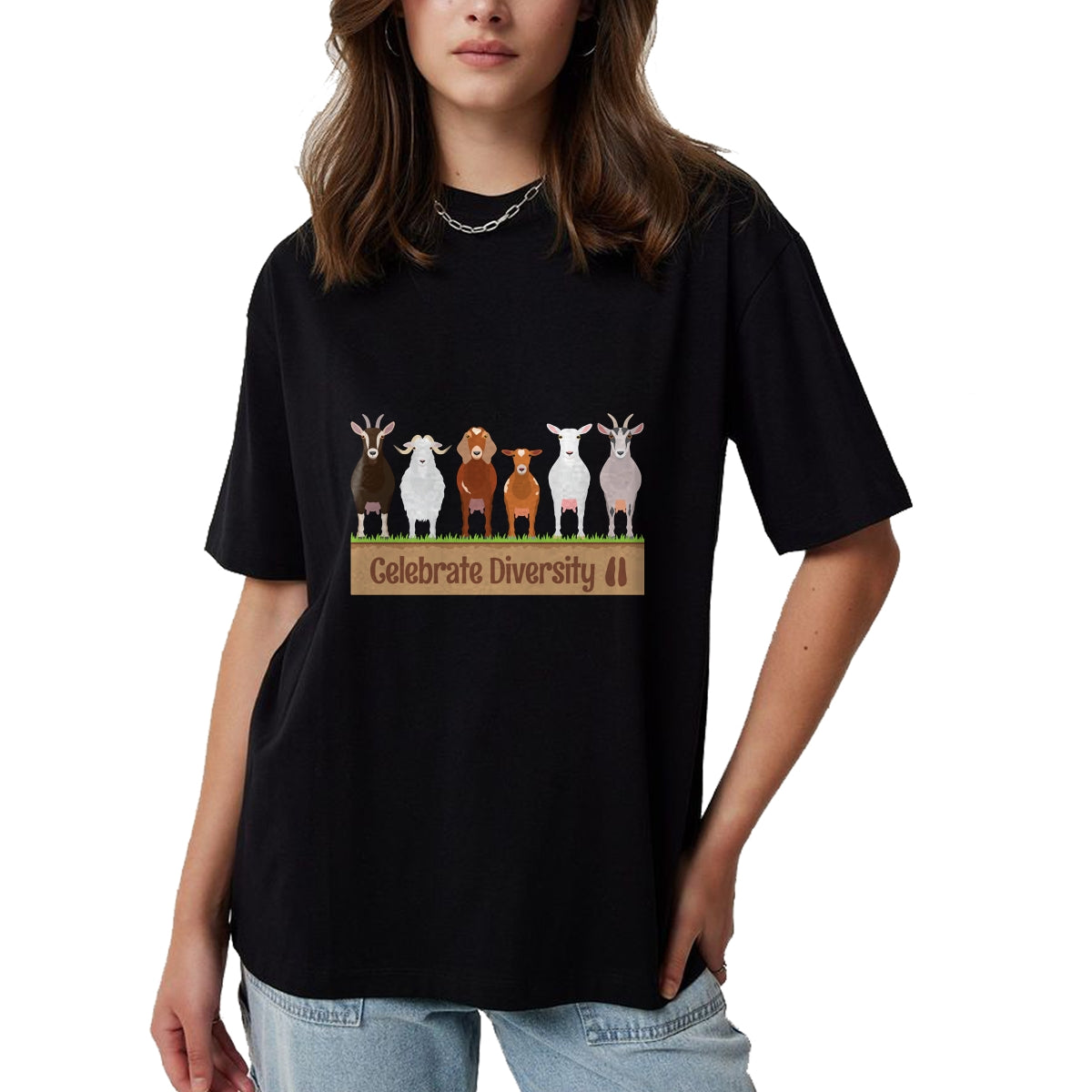 Best Farmer Life Shirt, Funny Farmer UnisexT-Shirt/Hoodie/Sweatshirt HLT00 - Celebrate Diversity Breeds Farm Animal Cute Humor Fun Goat Long Sleeve T-Shirt