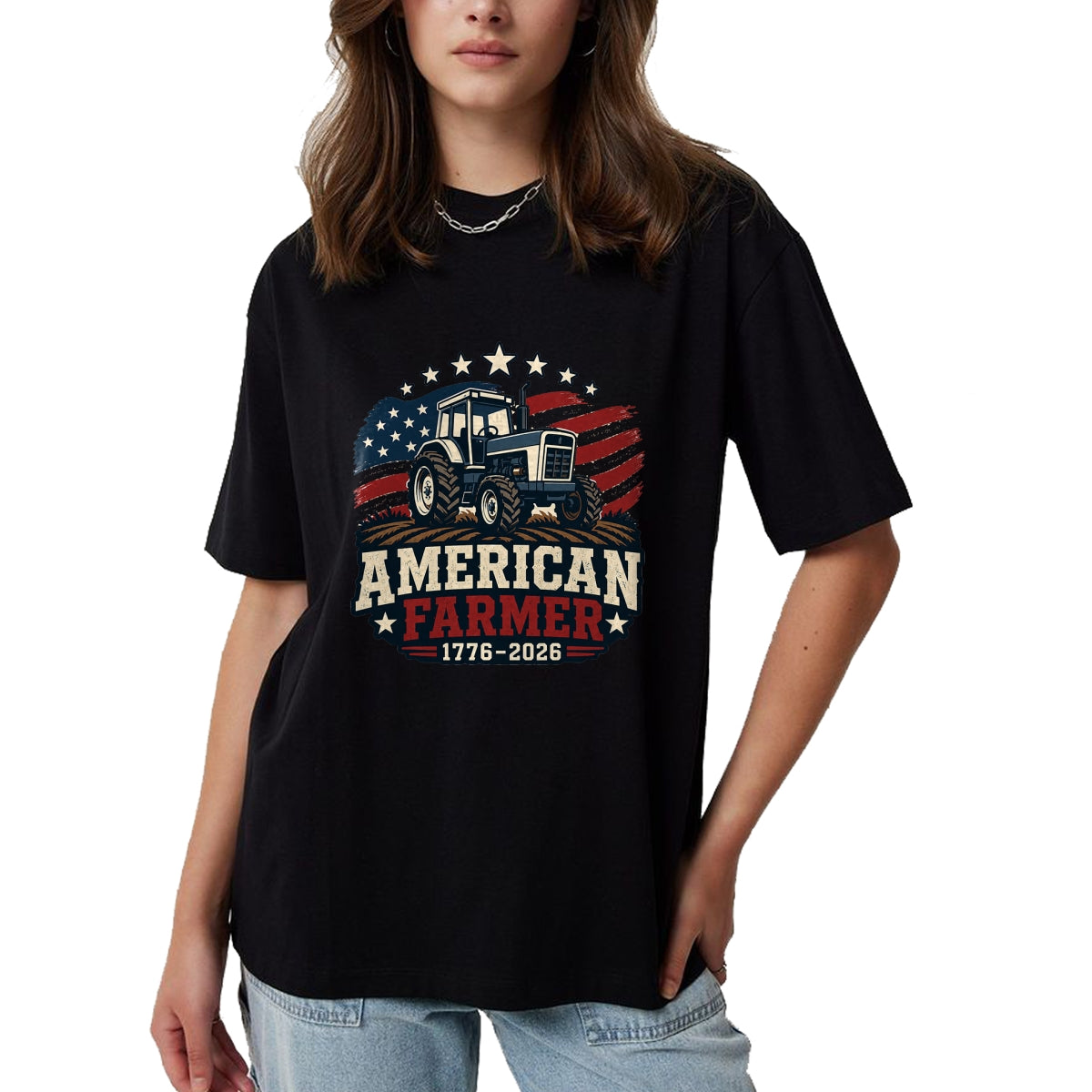 Best Farmer Life Shirt, Funny Farmer UnisexT-Shirt/Hoodie/Sweatshirt HLT00 - American Farmer 250 4th of July Tractor 1776 2026 T-Shirt
