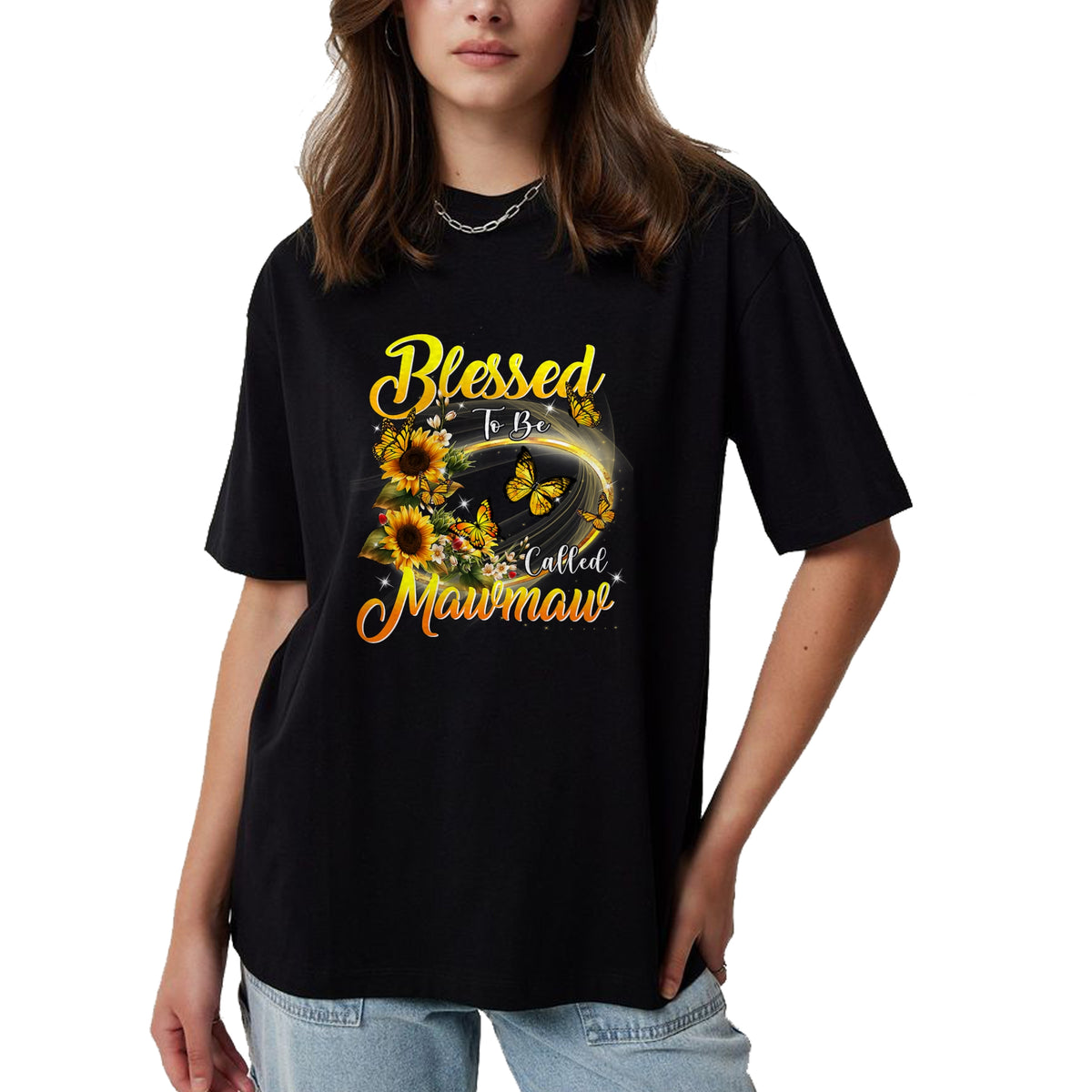 Best Grandma Shirt, Proud Grandma Unisex T-Shirt/Hoodie/Sweatshirt HLT00 - Blessed to be called Mawmaw Shirt Sunflower Lovers Grandma T-Shirt