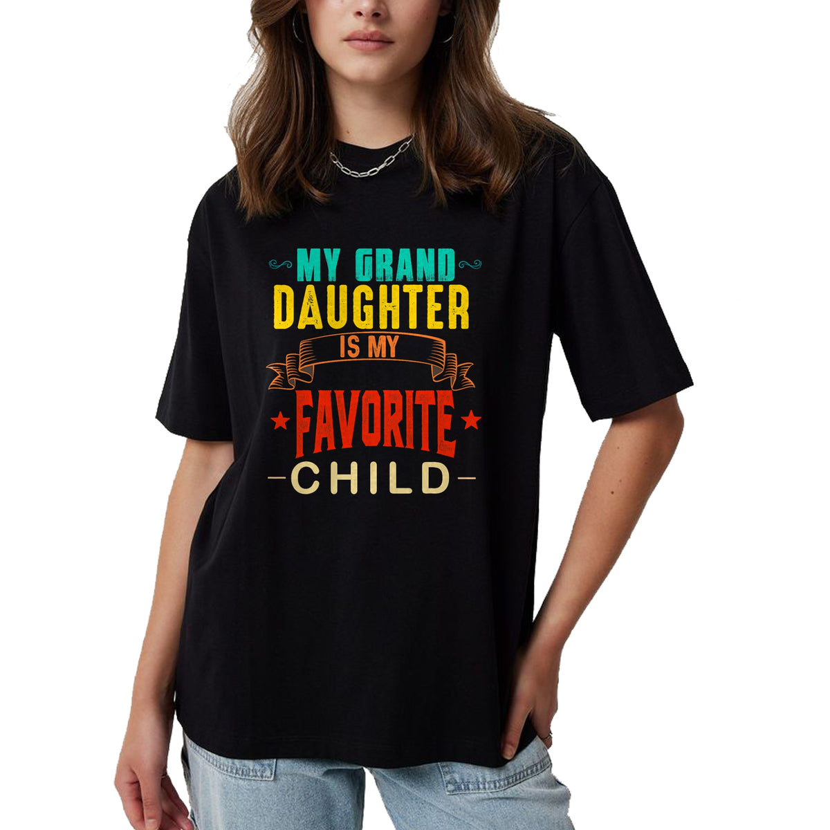 Best Grandma Shirt, Proud Grandma Unisex T-Shirt/Hoodie/Sweatshirt HLT00 - My Granddaughter is My Favorite Child Funny Grandpa Grandma T-Shirt (1)