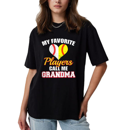 Best Grandma Shirt, Proud Grandma Unisex T-Shirt/Hoodie/Sweatshirt HLT00 - My Favorite Baseball Softball Players Call Me Grandma T-Shirt (1)