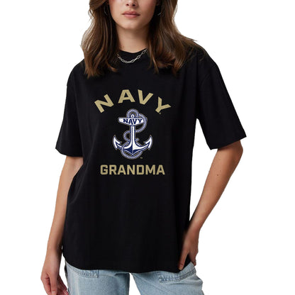 Best Grandma Shirt, Proud Grandma Unisex T-Shirt/Hoodie/Sweatshirt HLT00 - US Naval Academy Navy Midshipmen Arched Grandma T-Shirt
