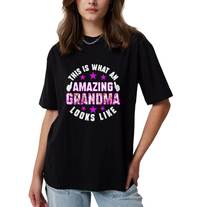 Best Grandma Shirt, Proud Grandma Unisex T-Shirt/Hoodie/Sweatshirt HLT00 - This Is What An Amazing Grandma Looks Like Shirt Mothers Day T-Shirt (1)