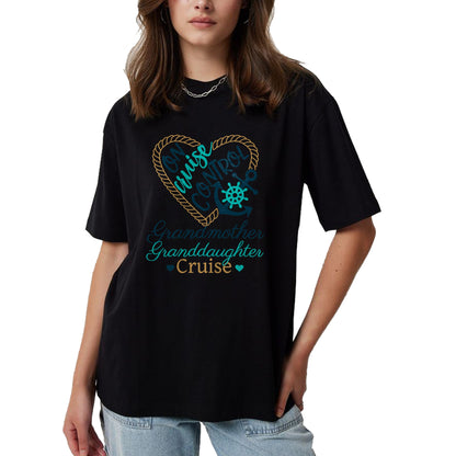 Best Grandma Shirt, Proud Grandma Unisex T-Shirt/Hoodie/Sweatshirt HLT00 - Grandmother Granddaughter Cruise Fun Fam Cruise Love Cruise T-Shirt