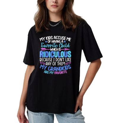 Best Grandma Shirt, Proud Grandma Unisex T-Shirt/Hoodie/Sweatshirt HLT00 - My Grandkids Are Favorite Funny Family Grandpa Grandma T-Shirt (1)