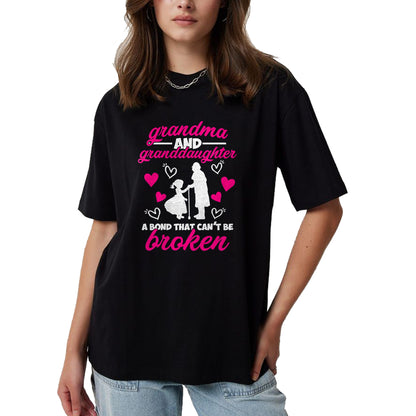 Best Grandma Shirt, Proud Grandma Unisex T-Shirt/Hoodie/Sweatshirt HLT00 - Cute Grandma And Granddaughter A Bond That Can't Be Broken T-Shirt