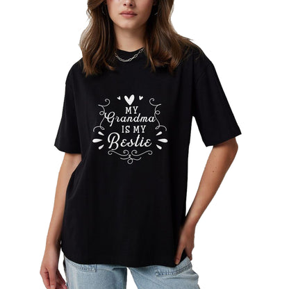 Best Grandma Shirt, Proud Grandma Unisex T-Shirt/Hoodie/Sweatshirt HLT00 - My Grandma Is My Bestie Cute Matching For Granddaughter T-Shirt