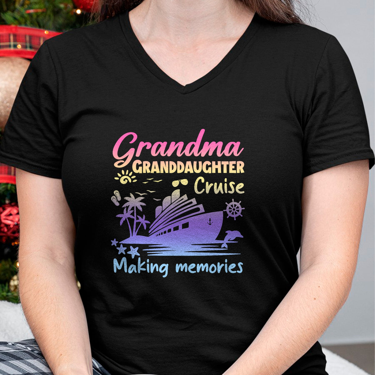Best Grandma Shirt, Proud Grandma Unisex T-Shirt/Hoodie/Sweatshirt HLT00 - Grandma Granddaughter Memories Gift For Cruise Vacation T-Shirt