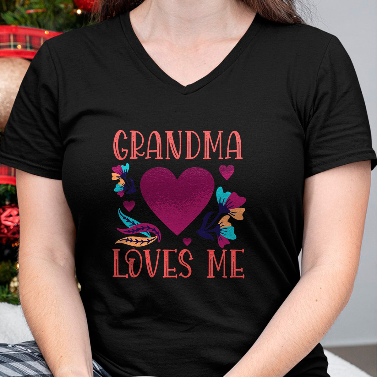 Best Grandma Shirt, Proud Grandma Unisex T-Shirt/Hoodie/Sweatshirt HLT00 - Grandma Loves Me Valentine's Day Gifts to Granddaughter Nana T-Shirt