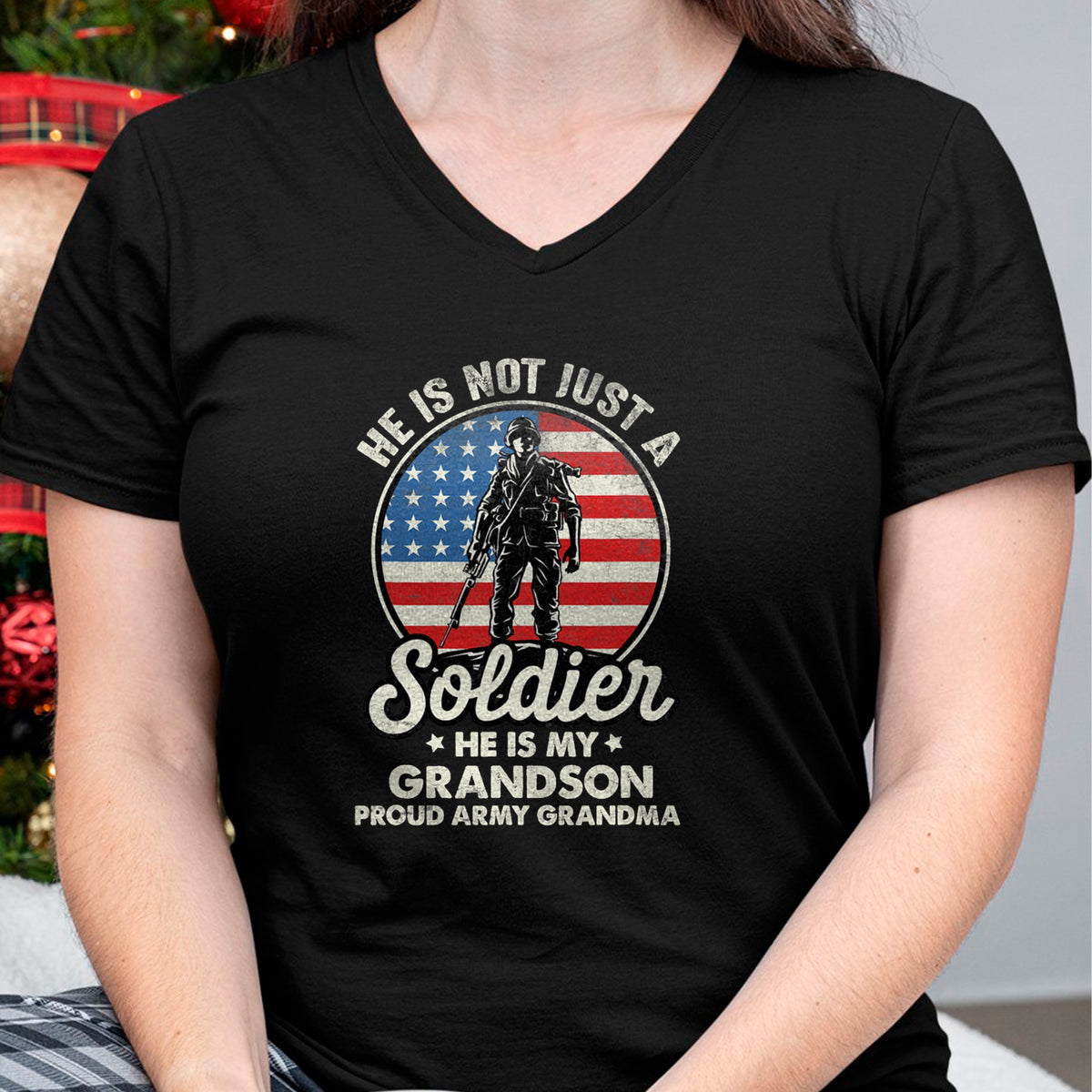 Best Grandma Shirt, Proud Grandma Unisex T-Shirt/Hoodie/Sweatshirt HLT00 - My Grandson Is A Soldier Quote Proud Army Grandma T-Shirt