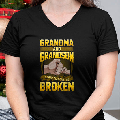 Best Grandma Shirt, Proud Grandma Unisex T-Shirt/Hoodie/Sweatshirt HLT00 - Grandma And Grandson A Bond That Can't Be Broken Shirt Gift T-Shirt
