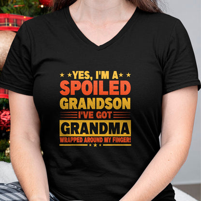 Best Grandma Shirt, Proud Grandma Unisex T-Shirt/Hoodie/Sweatshirt HLT00 - Funny Grandparents Grandpa Grandma Spoiled Grandson T-Shirt