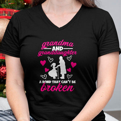 Best Grandma Shirt, Proud Grandma Unisex T-Shirt/Hoodie/Sweatshirt HLT00 - Cute Grandma And Granddaughter A Bond That Can't Be Broken T-Shirt