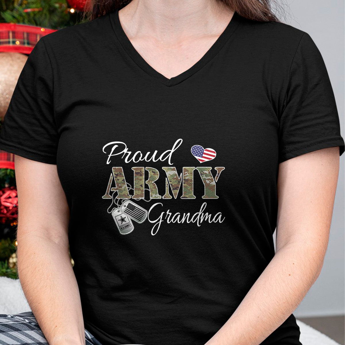 Best Grandma Shirt, Proud Grandma Unisex T-Shirt/Hoodie/Sweatshirt HLT00 - Proud Army Grandma Shirt Military Pride T-Shirt