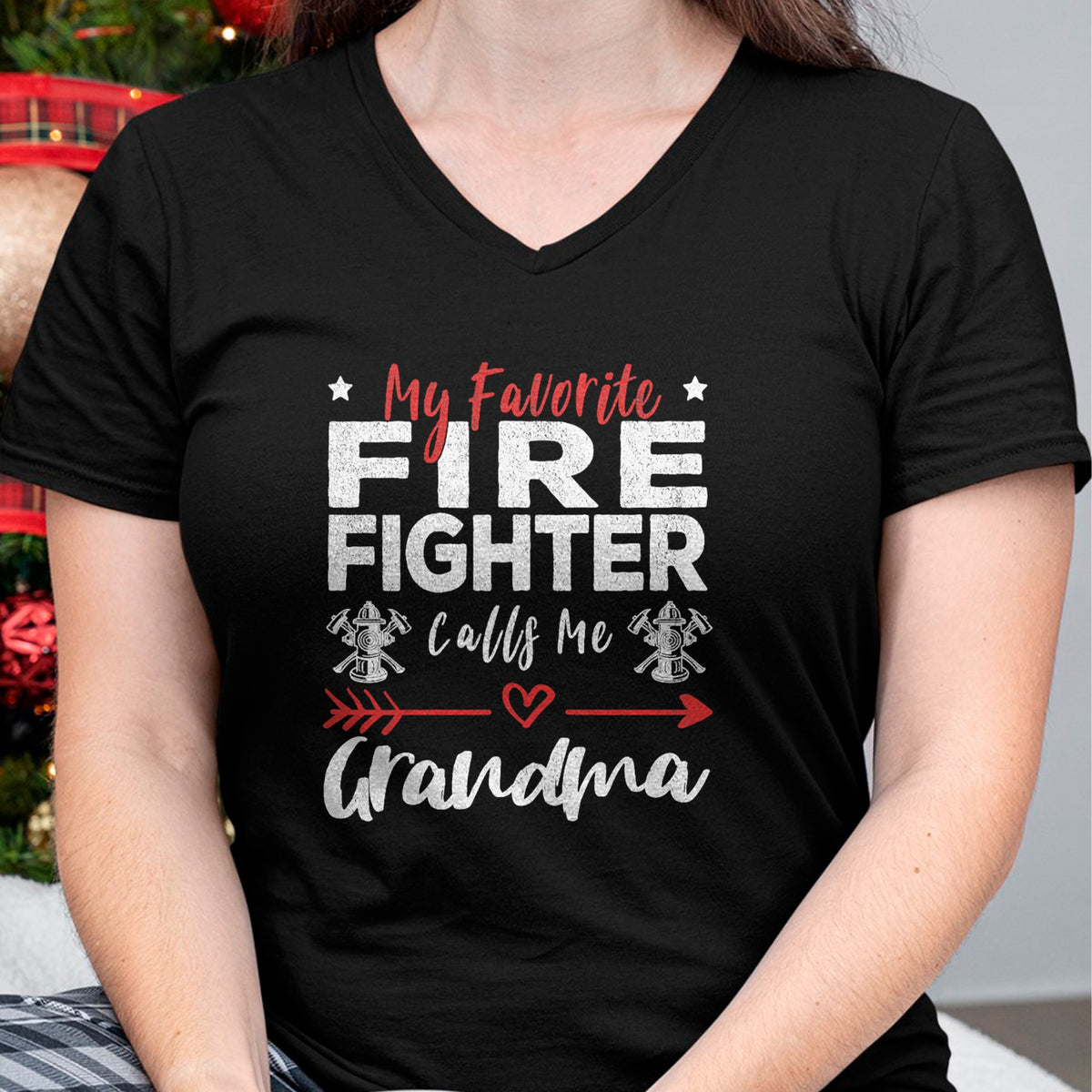 Best Grandma Shirt, Proud Grandma Unisex T-Shirt/Hoodie/Sweatshirt HLT00 - My Favorite Firefighter Calls Me Grandma Firefighter Grandma T-Shirt