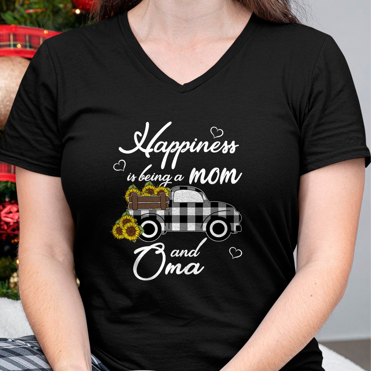 Best Grandma Shirt, Proud Grandma Unisex T-Shirt/Hoodie/Sweatshirt HLT00 - Sunflower Grandma Shirt Happiness is being a Mom and Oma T-Shirt
