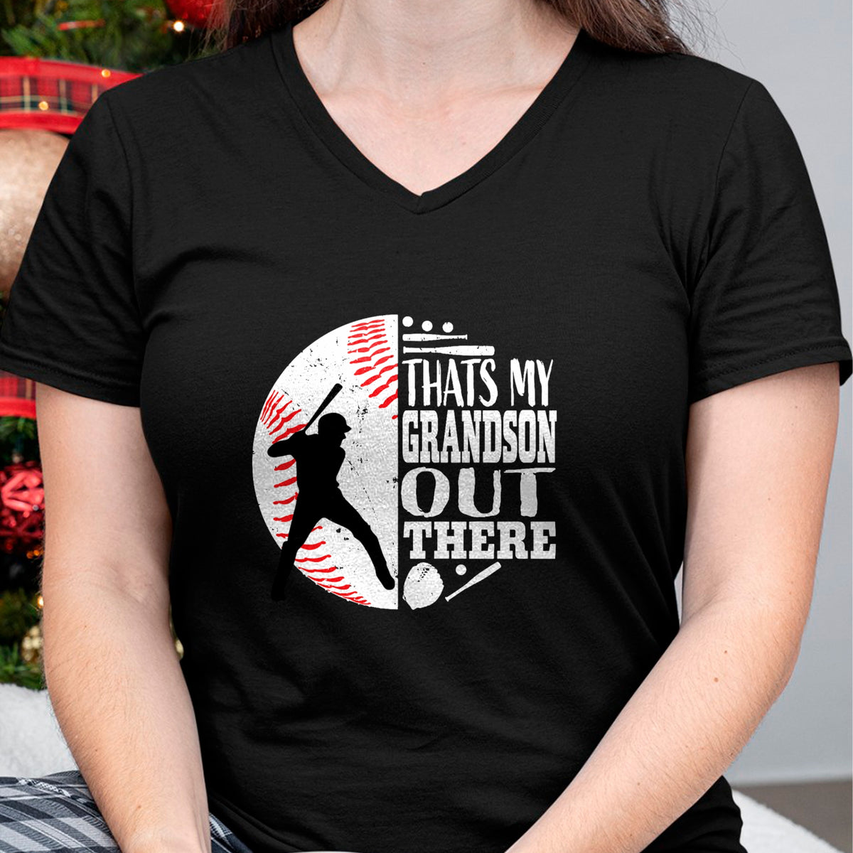 Best Grandma Shirt, Proud Grandma Unisex T-Shirt/Hoodie/Sweatshirt HLT00 - Thats My Grandson Out There Baseball Grandma Grandpa Graphic T-Shirt