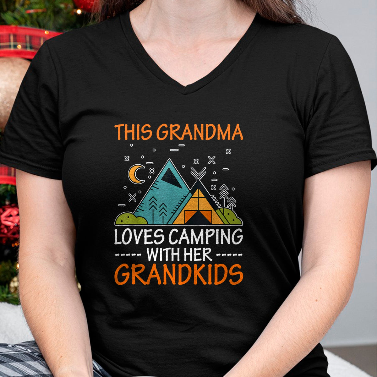 Best Grandma Shirt, Proud Grandma Unisex T-Shirt/Hoodie/Sweatshirt HLT00 - This Grandma Loves Camping with Her Grandkids T-Shirt T-Shirt