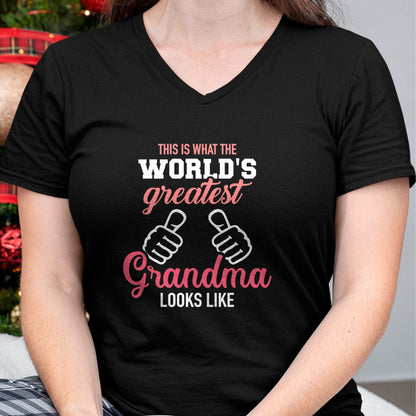 Best Grandma Shirt, Proud Grandma Unisex T-Shirt/Hoodie/Sweatshirt HLT00 - This is what world's greatest grandma looks like T-Shirt (1)