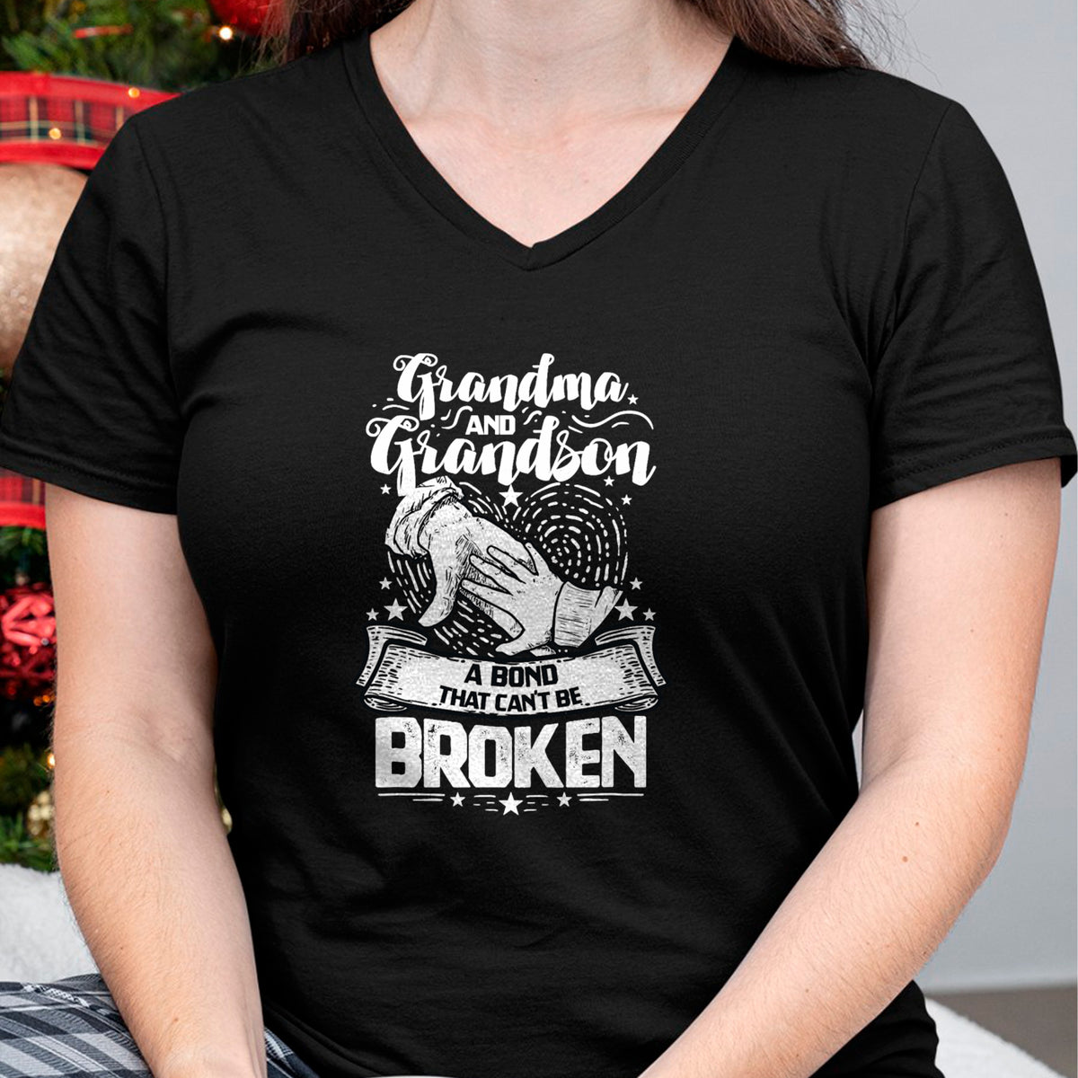 Best Grandma Shirt, Proud Grandma Unisex T-Shirt/Hoodie/Sweatshirt HLT00 - Grandma And Grandson A Bond That Can't Be Broken T-Shirt (1)
