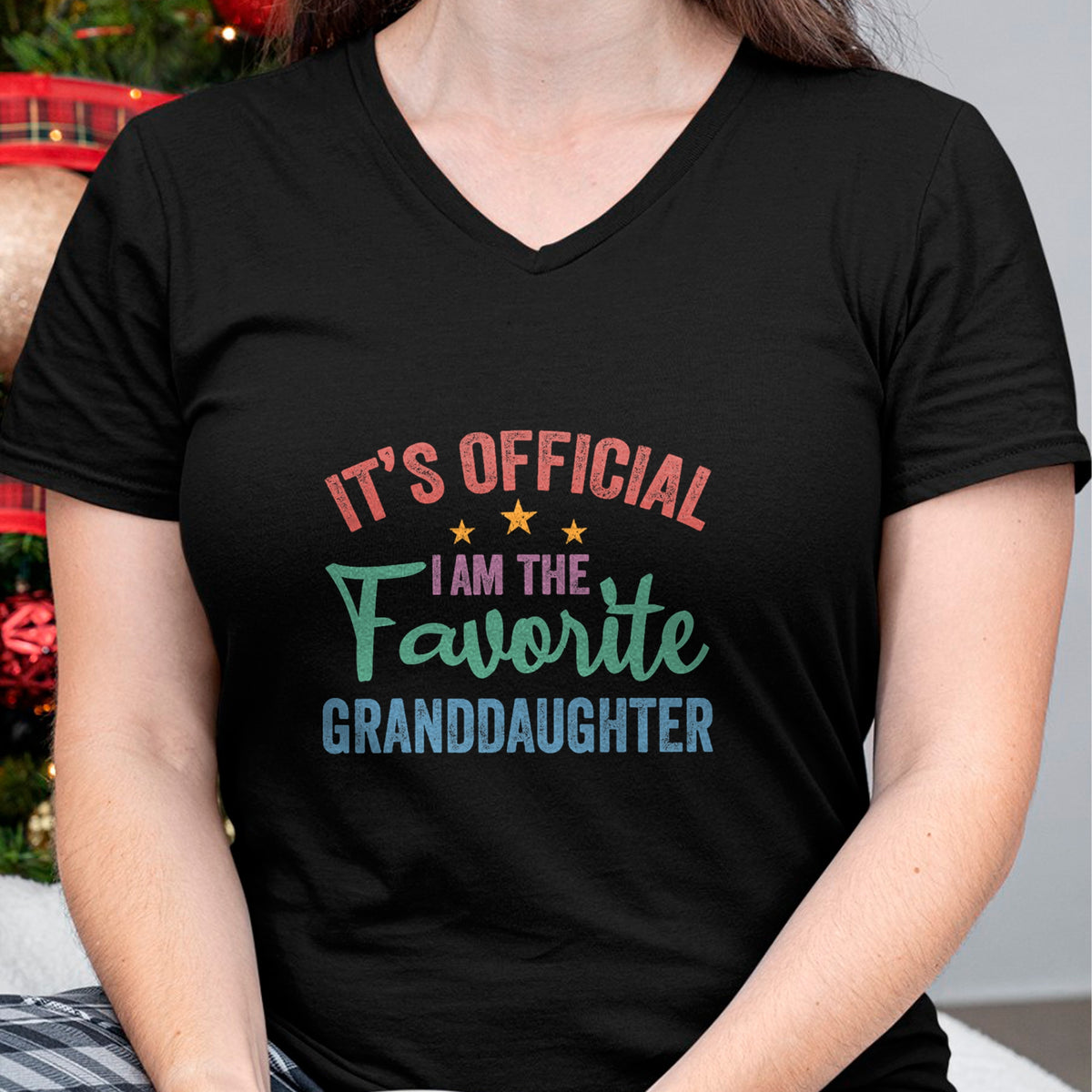 Best Grandma Shirt, Proud Grandma Unisex T-Shirt/Hoodie/Sweatshirt HLT00 - It's Official I'm The Favorite Granddaughter Funny Grandma T-Shirt