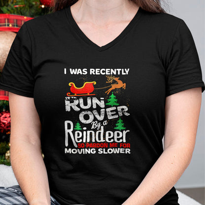 Best Grandma Shirt, Proud Grandma Unisex T-Shirt/Hoodie/Sweatshirt HLT00 - Grandma Got Run Over By A Reindeer Christmas So Pardon Me T-Shirt