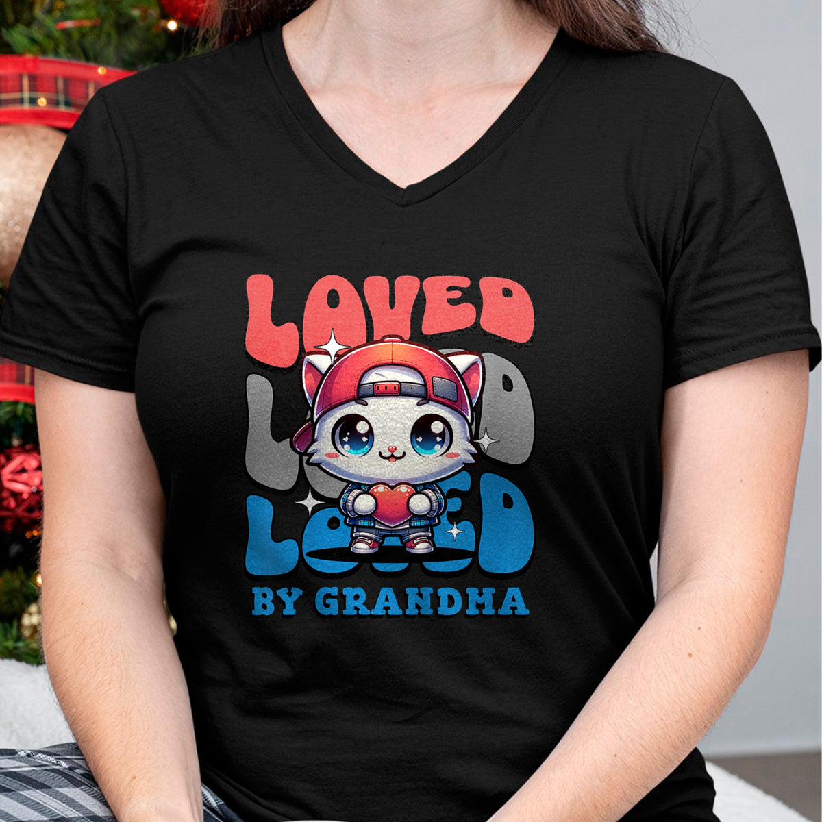 Best Grandma Shirt, Proud Grandma Unisex T-Shirt/Hoodie/Sweatshirt HLT00 - Kids Grandma Loves Me Grandson Cat T-Shirt