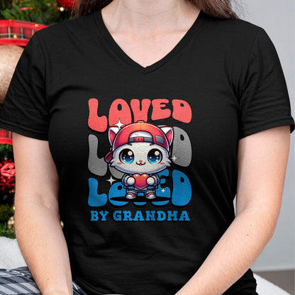 Best Grandma Shirt, Proud Grandma Unisex T-Shirt/Hoodie/Sweatshirt HLT00 - Kids Grandma Loves Me Grandson Cat T-Shirt