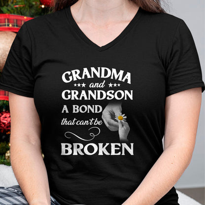 Best Grandma Shirt, Proud Grandma Unisex T-Shirt/Hoodie/Sweatshirt HLT00 - Grandma and Grandson A Bond That Can't Be Broken T-Shirt