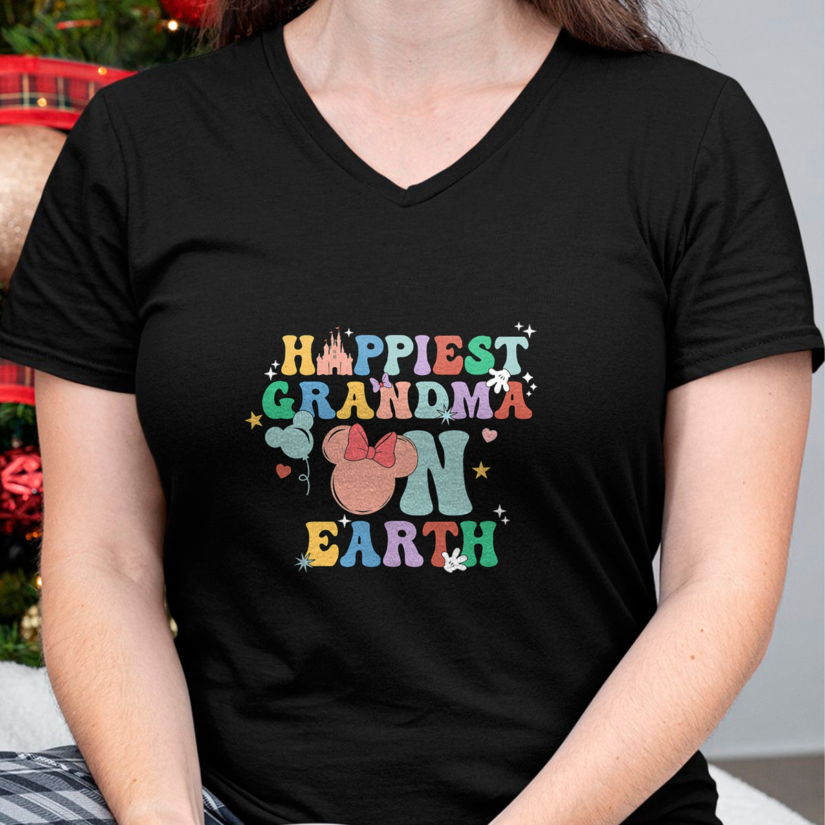 Best Grandma Shirt, Proud Grandma Unisex T-Shirt/Hoodie/Sweatshirt HLT00 - Groovy Happiest Grandma On Earth T-Shirt