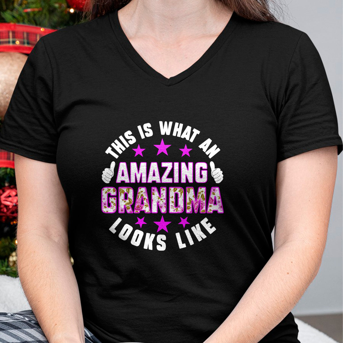 Best Grandma Shirt, Proud Grandma Unisex T-Shirt/Hoodie/Sweatshirt HLT00 - This Is What An Amazing Grandma Looks Like Shirt Mothers Day T-Shirt (1)